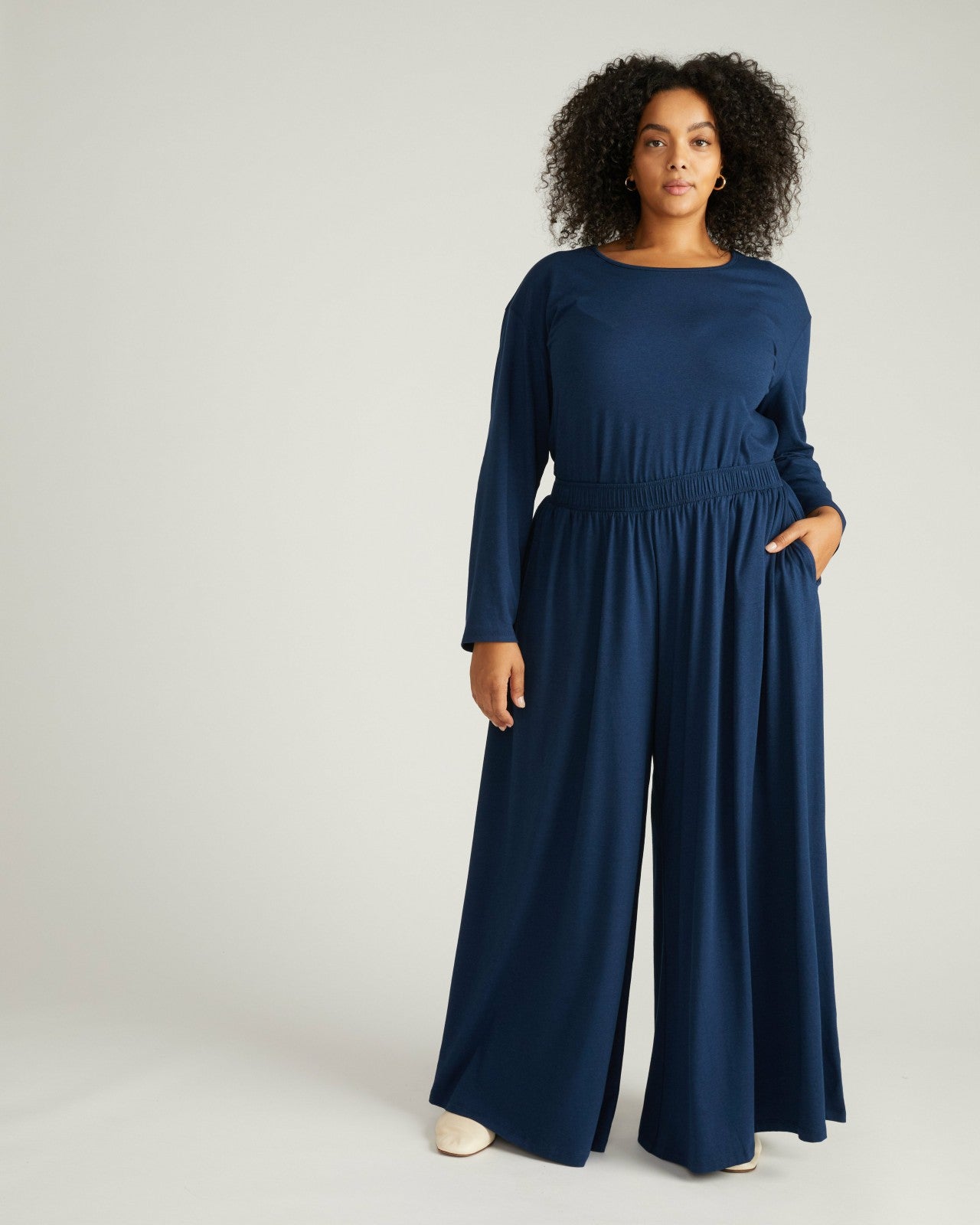 Universal Standard Isadora Wide Leg Lounge Pants - Pageant Blue