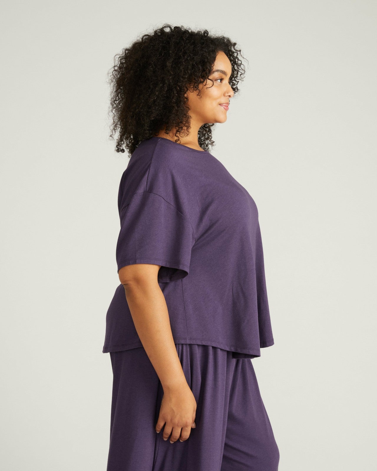 Universal Standard Pina Short Sleeve Lounge Tee - Anthracite