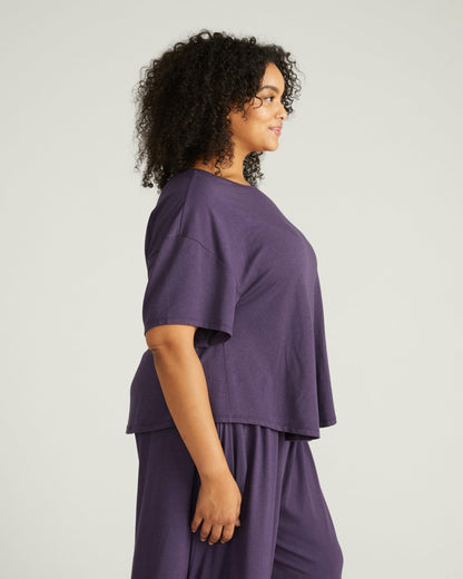 Universal Standard Pina Short Sleeve Lounge Tee - Anthracite