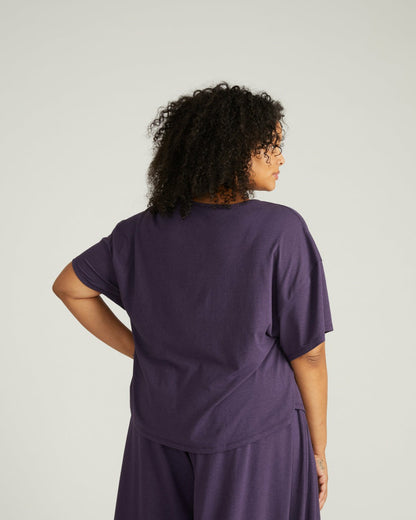 Universal Standard Pina Short Sleeve Lounge Tee - Anthracite