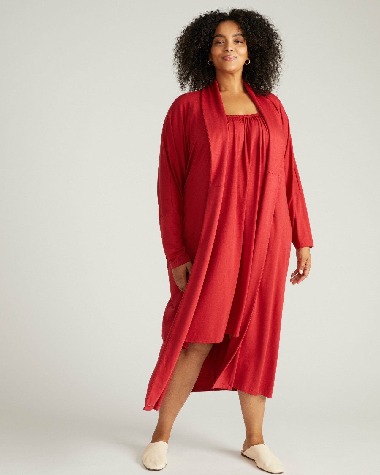 Universal Standard Daphne Lounge Robe - Raspberry