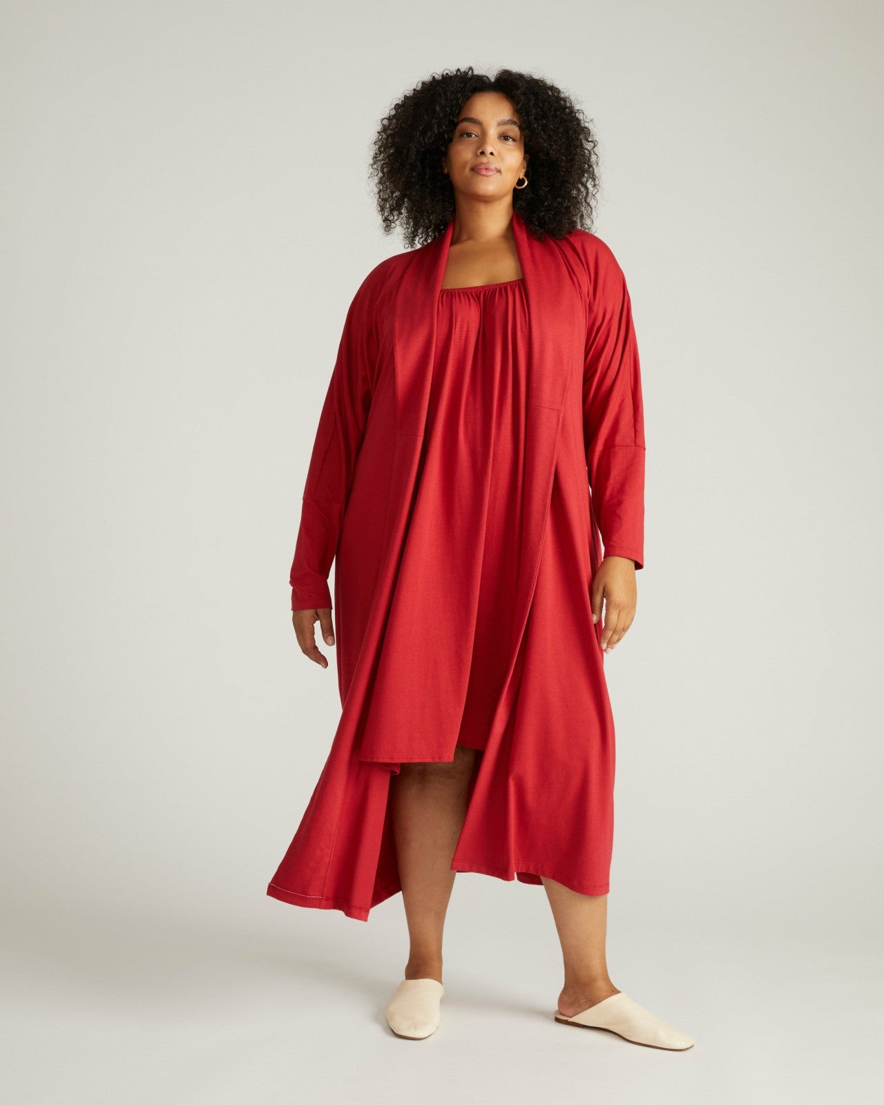 Universal Standard Daphne Lounge Robe - Raspberry
