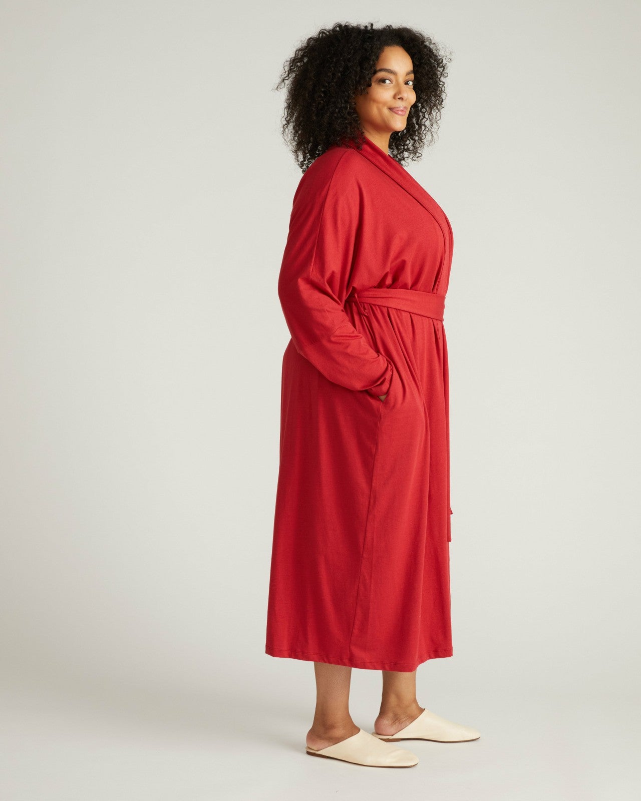Universal Standard Daphne Lounge Robe - Raspberry