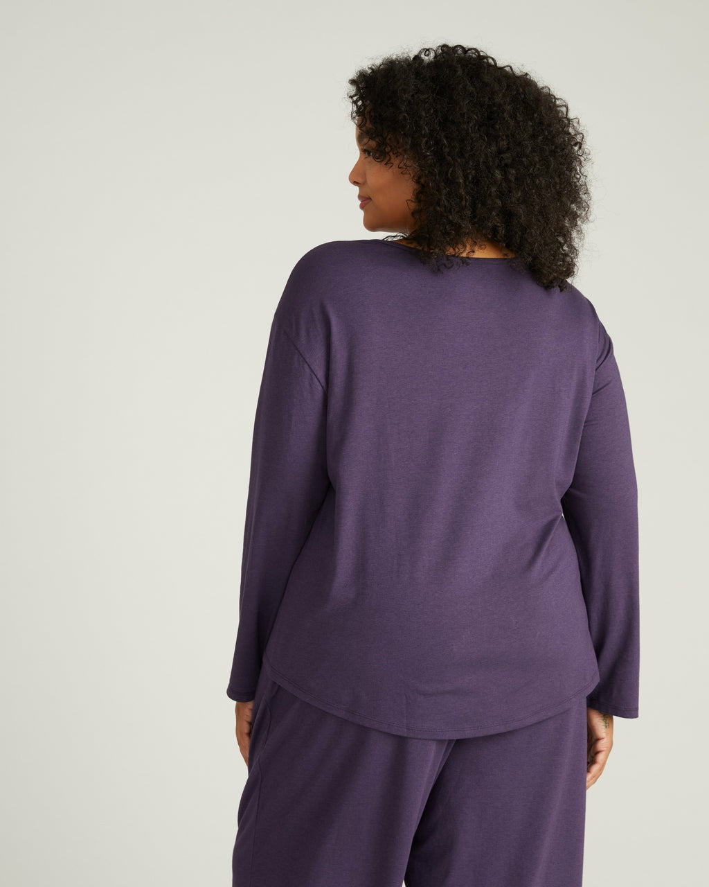 Universal Standard Pina Long Sleeve Lounge Tee - Anthracite