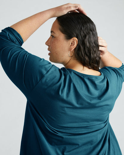 Universal Standard Pina Long Sleeve Lounge Tee - Deep Sea