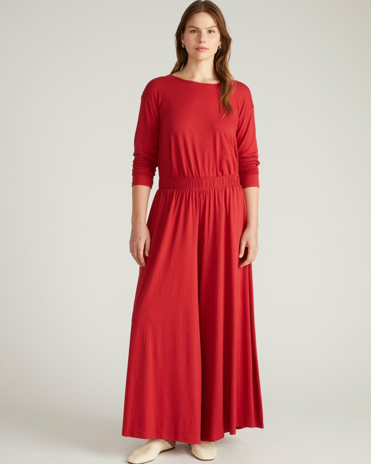 Universal Standard Pina Long Sleeve Lounge Tee - Raspberry