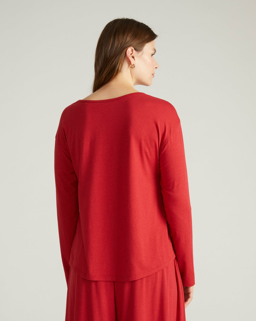 Universal Standard Pina Long Sleeve Lounge Tee - Raspberry