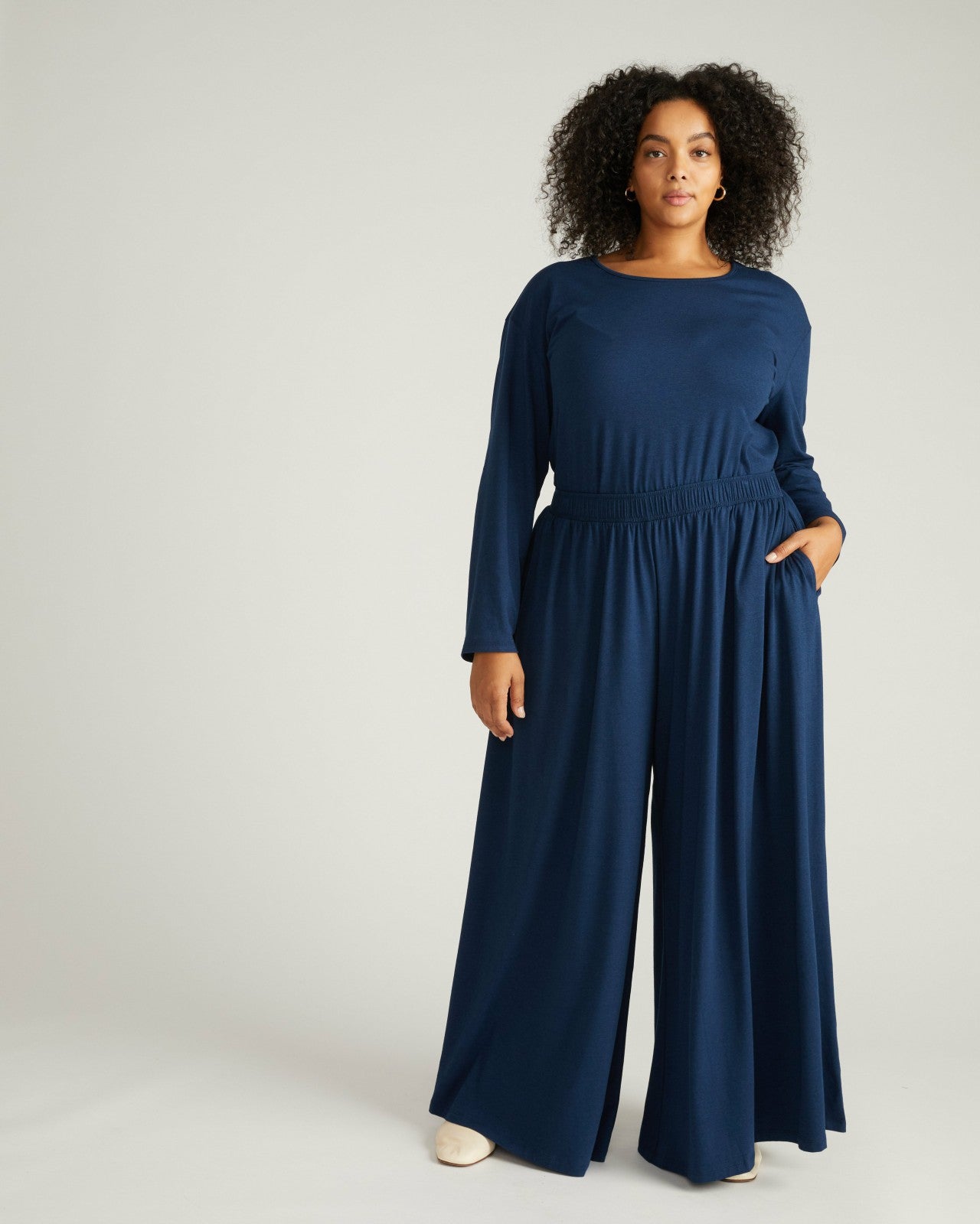 Universal Standard Pina Long Sleeve Lounge Tee - Pageant Blue