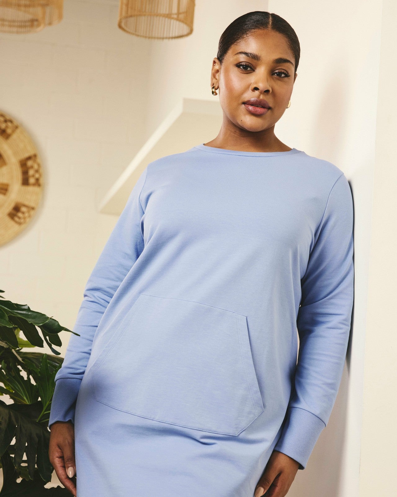 Universal Standard Bree Sweatshirt Dress - Graceful Blue