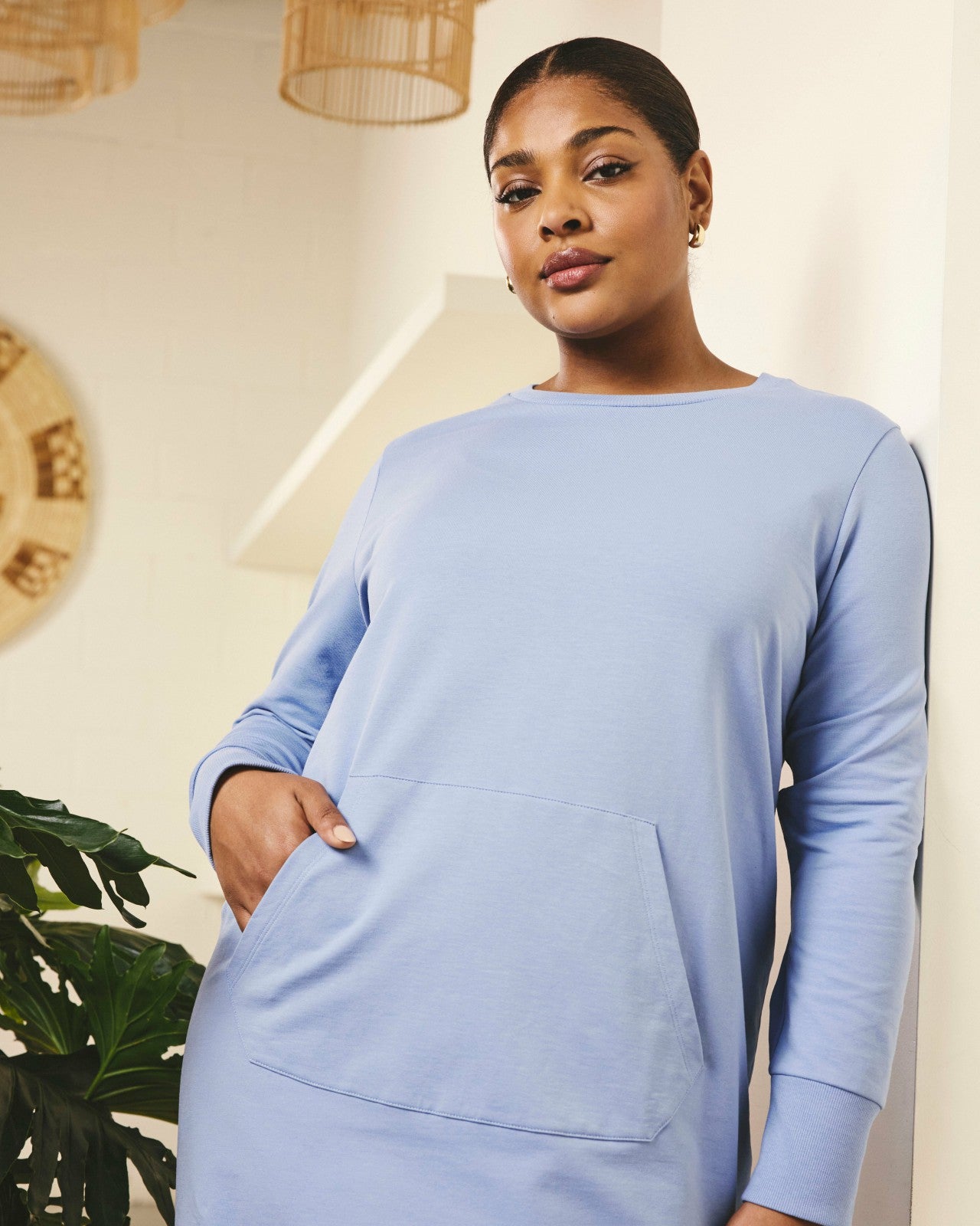 Universal Standard Bree Sweatshirt Dress - Graceful Blue