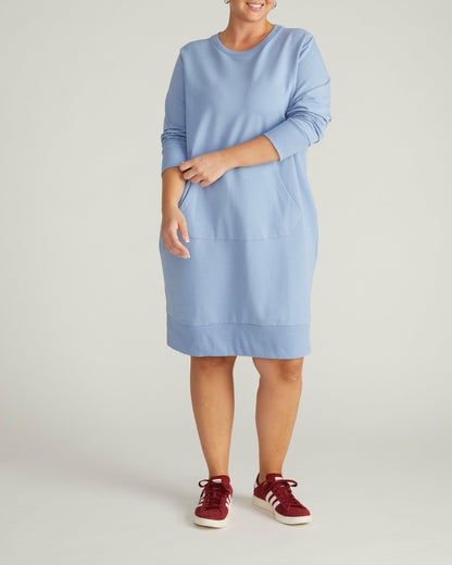 Universal Standard Bree Sweatshirt Dress - Graceful Blue