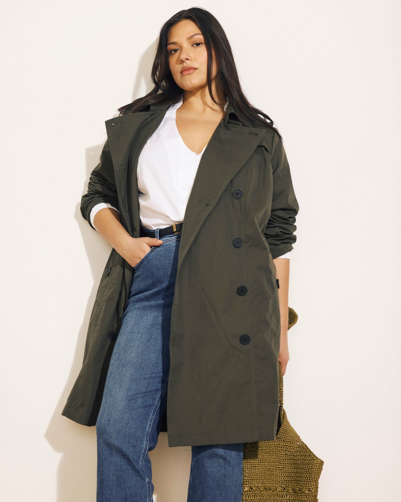 Universal Standard Derjon Trench Coat - Camo