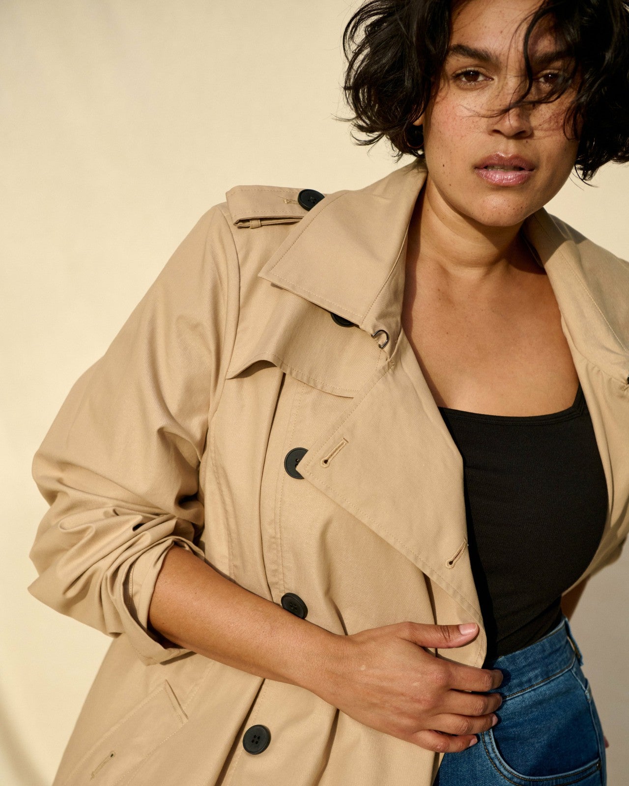 Universal Standard Derjon Trench Coat - Khaki