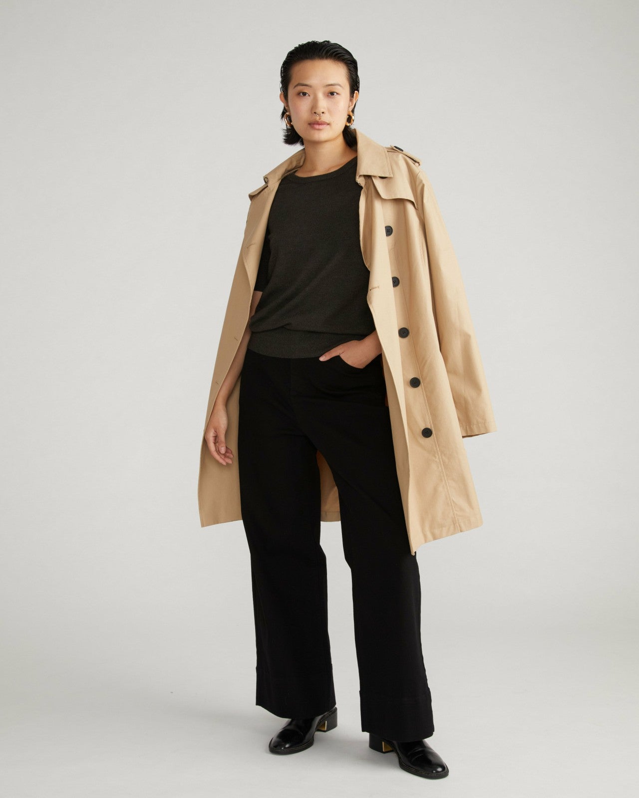 Universal Standard Derjon Trench Coat - Khaki