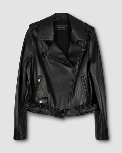 Universal Standard Leeron Leather Moto Jacket - Black