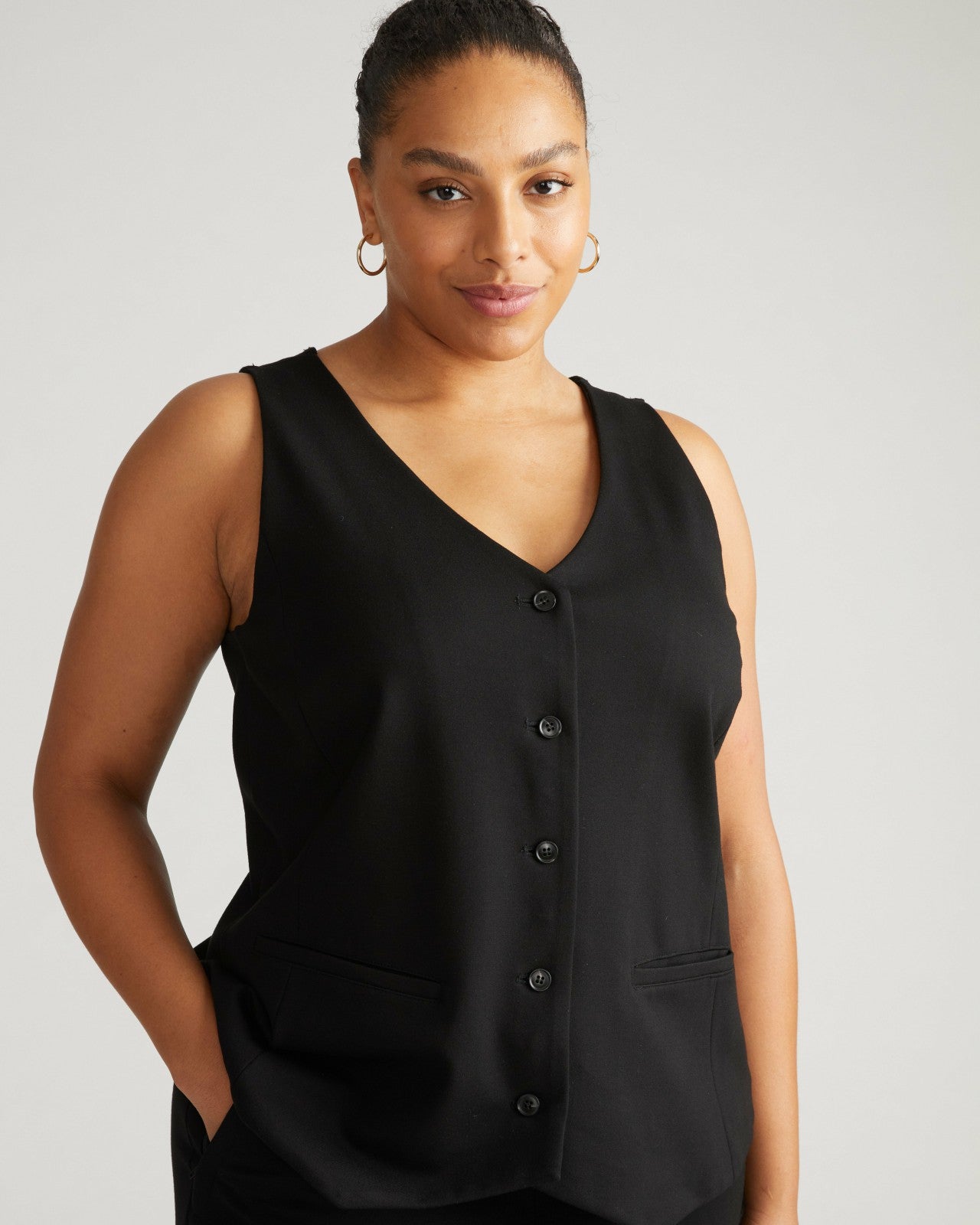 Universal Standard The Tailored Ponte Vest - Black
