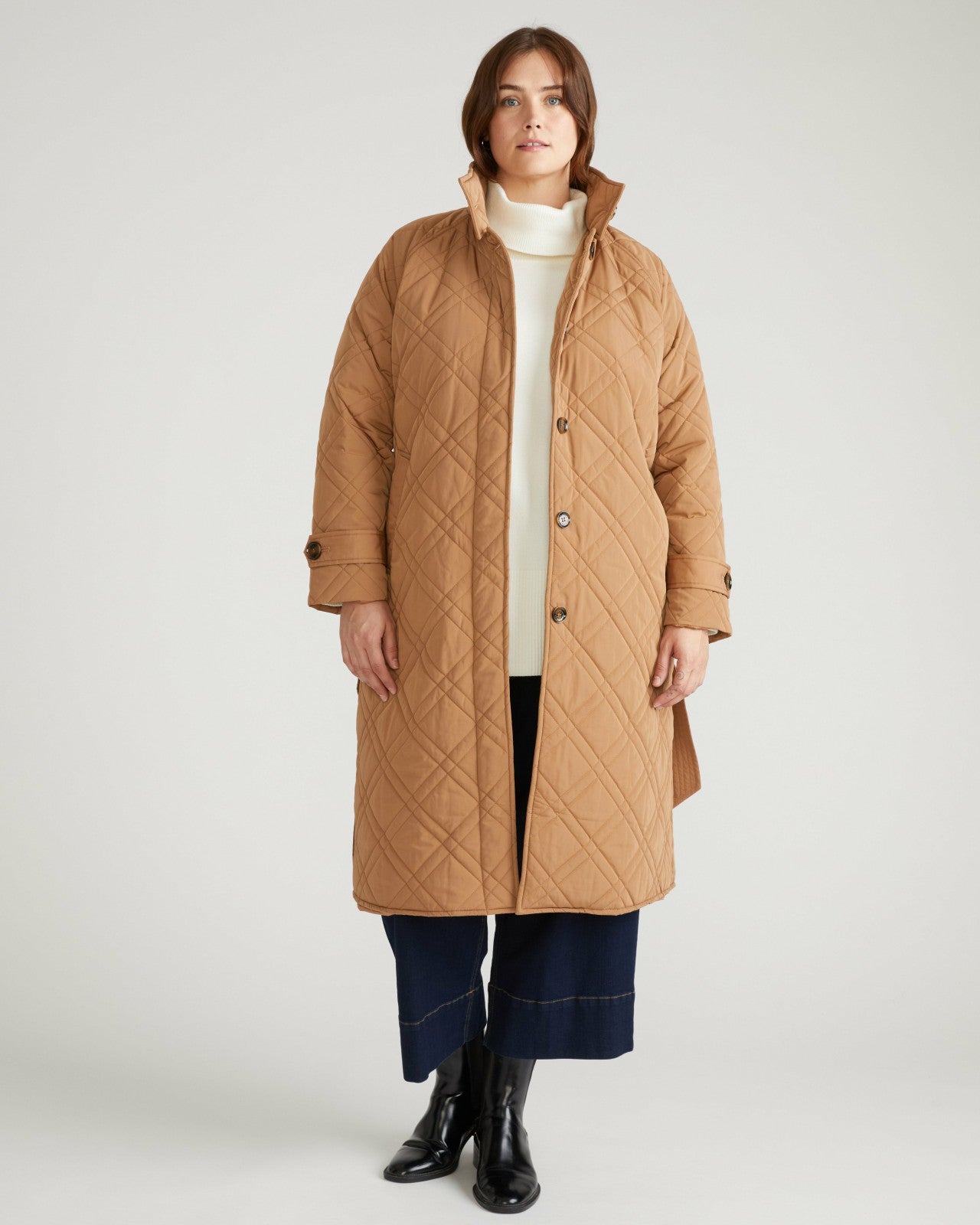 Universal Standard Nehra Quilted Coat - Classic Camel