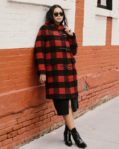 Universal Standard Highlands Duffle Coat - Red Buffalo Check