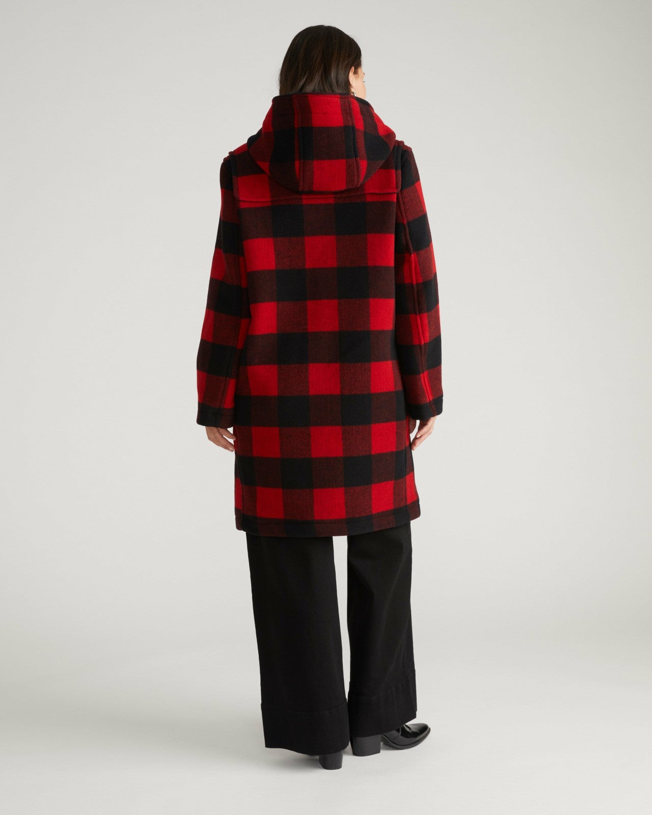 Universal Standard Highlands Duffle Coat - Red Buffalo Check