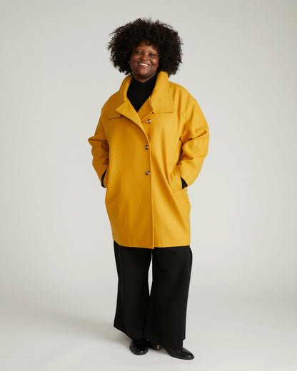 Universal Standard Marlo Cocoon Coat - Mustard