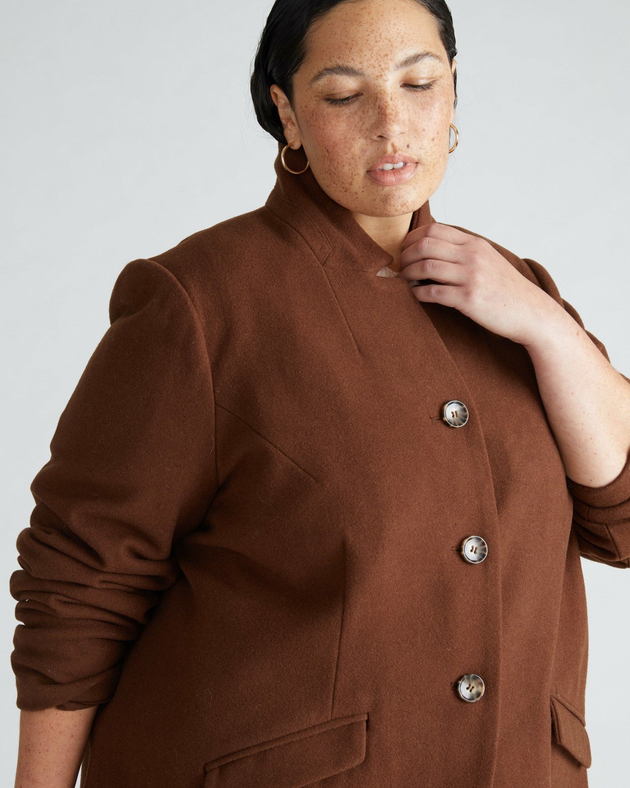 Universal Standard Beas Coat - Grizzly