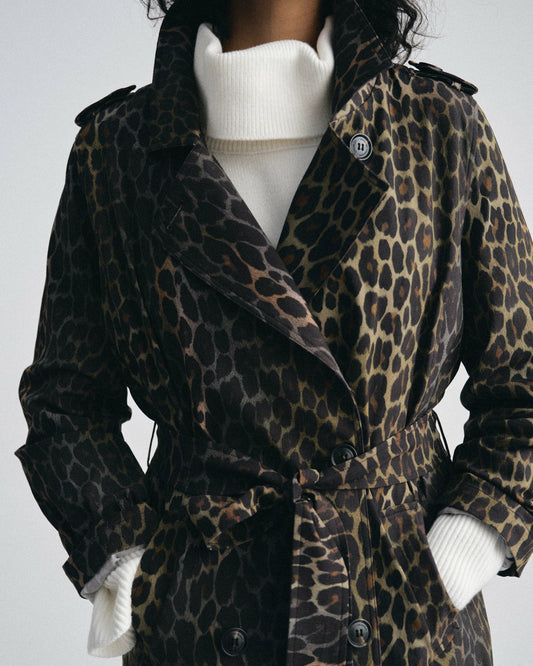 Universal Standard Henning x US Park Soft Trench - Shadow Leopard Print
