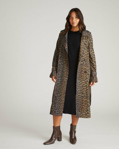 Universal Standard Henning x US Park Soft Trench - Shadow Leopard Print