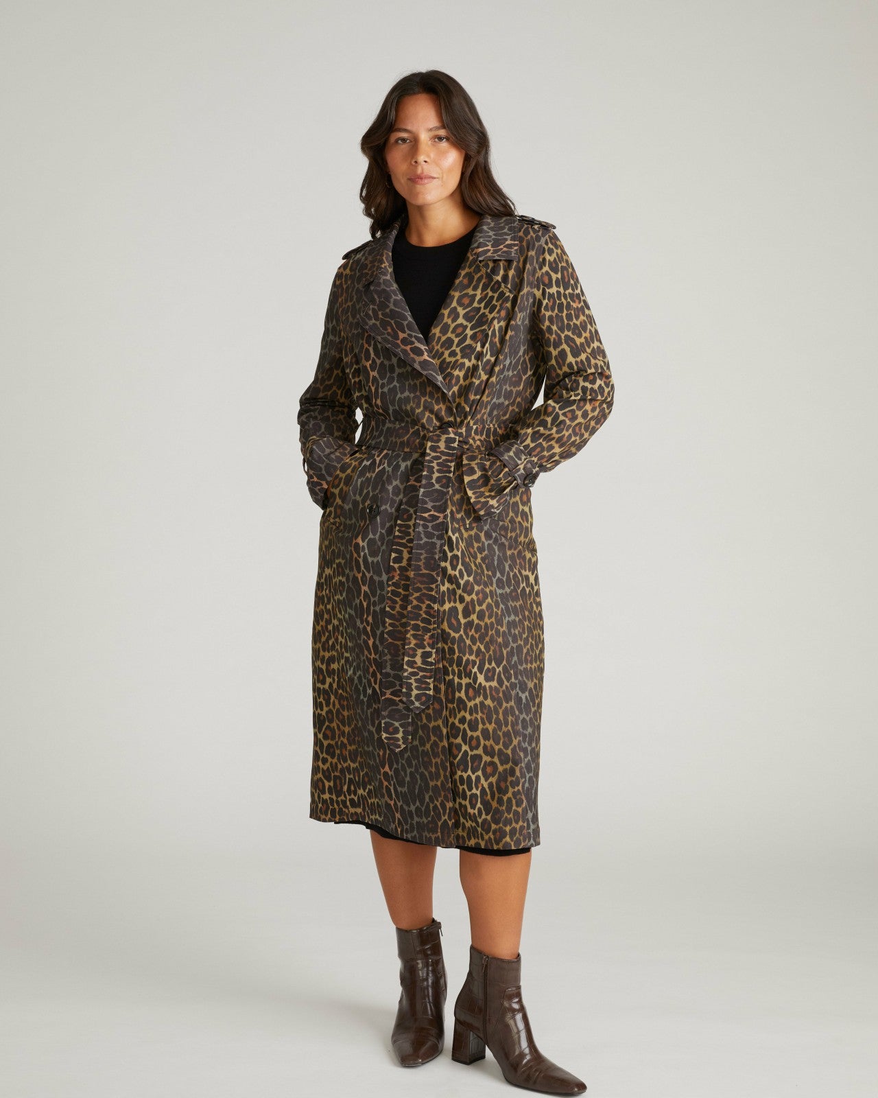 Universal Standard Henning x US Park Soft Trench - Shadow Leopard Print