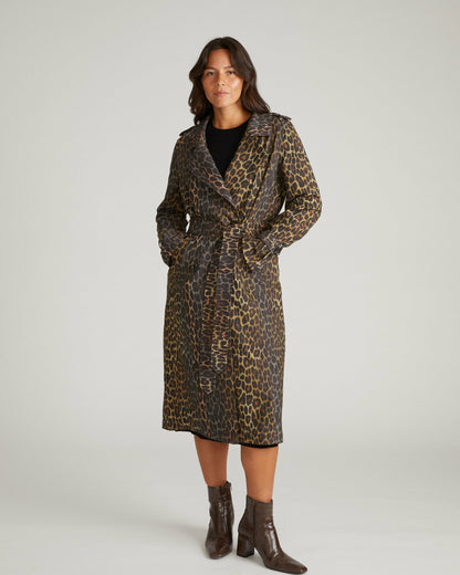 Universal Standard Henning x US Park Soft Trench - Shadow Leopard Print