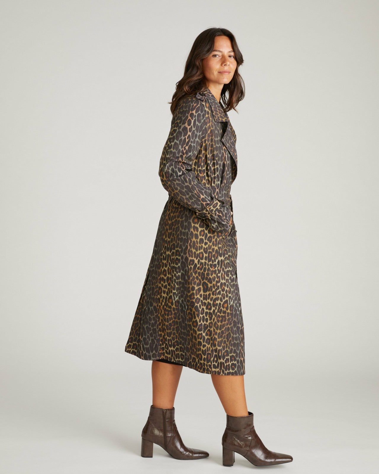 Universal Standard Henning x US Park Soft Trench - Shadow Leopard Print