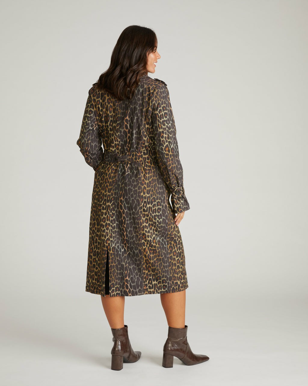 Universal Standard Henning x US Park Soft Trench - Shadow Leopard Print