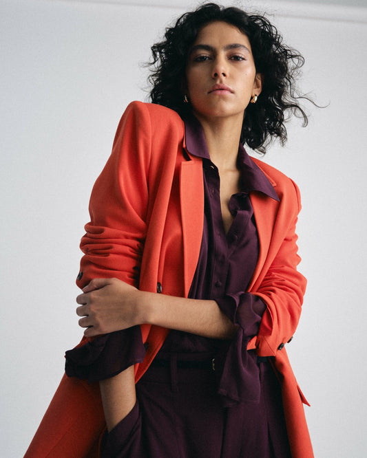Universal Standard All Day Warren Double Breasted Blazer - Poppy