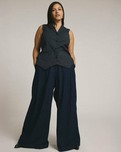 Universal Standard Edwin Denim Look Vest - Dark Indigo