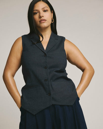 Universal Standard Edwin Denim Look Vest - Dark Indigo