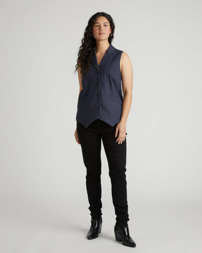 Universal Standard Edwin Denim Look Vest - Dark Indigo
