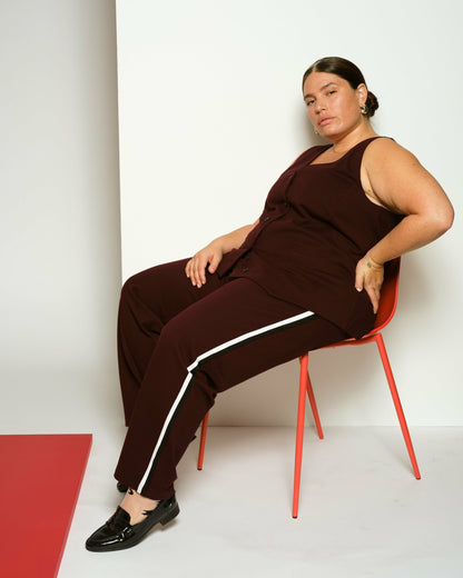Universal Standard The Tailored Ponte Vest - Black Cherry
