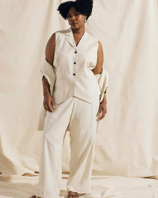 Universal Standard Hanover Linen Blend Vest - Ecru