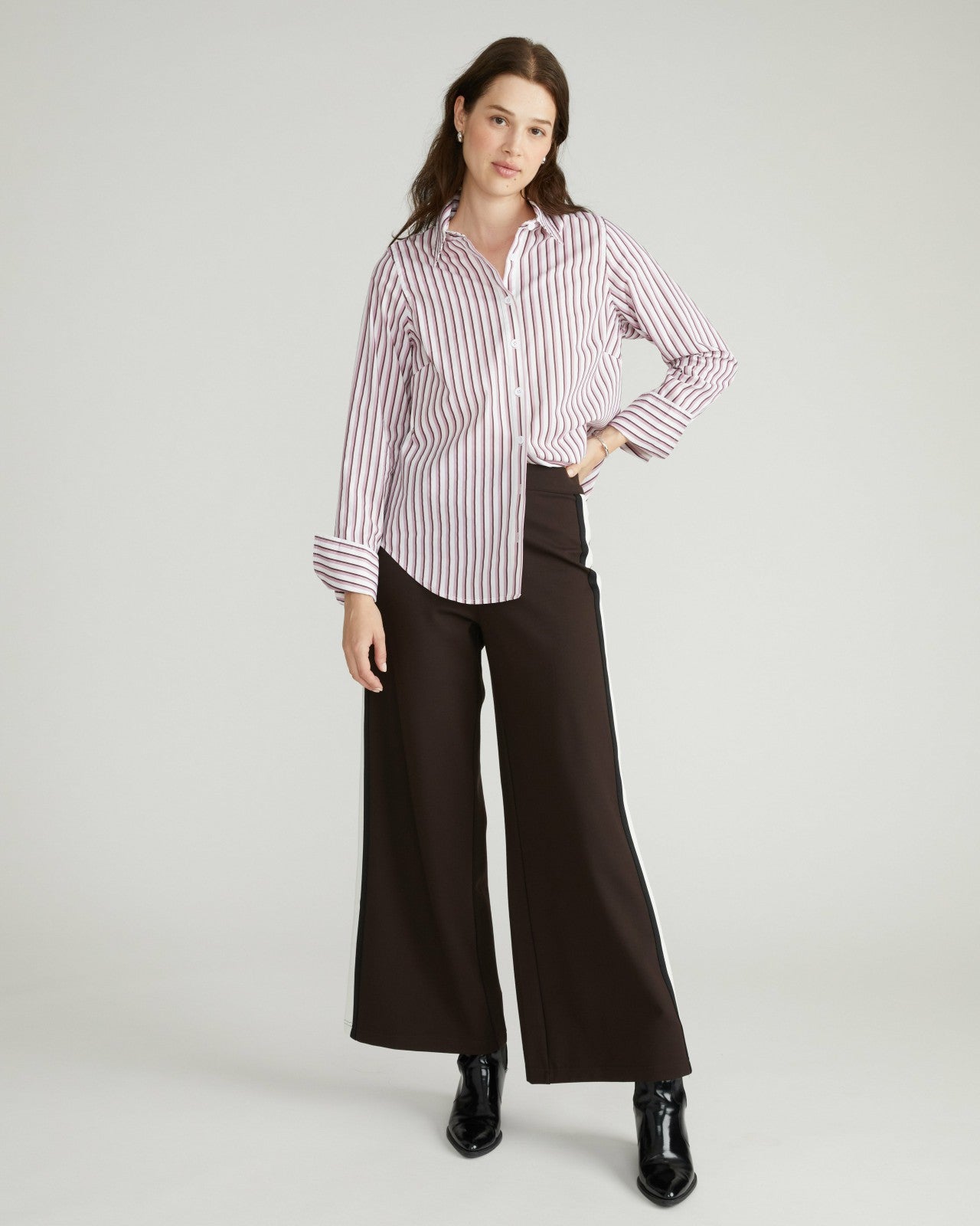 Universal Standard Henning x US Madison Shirt - Lilac Multi Stripe