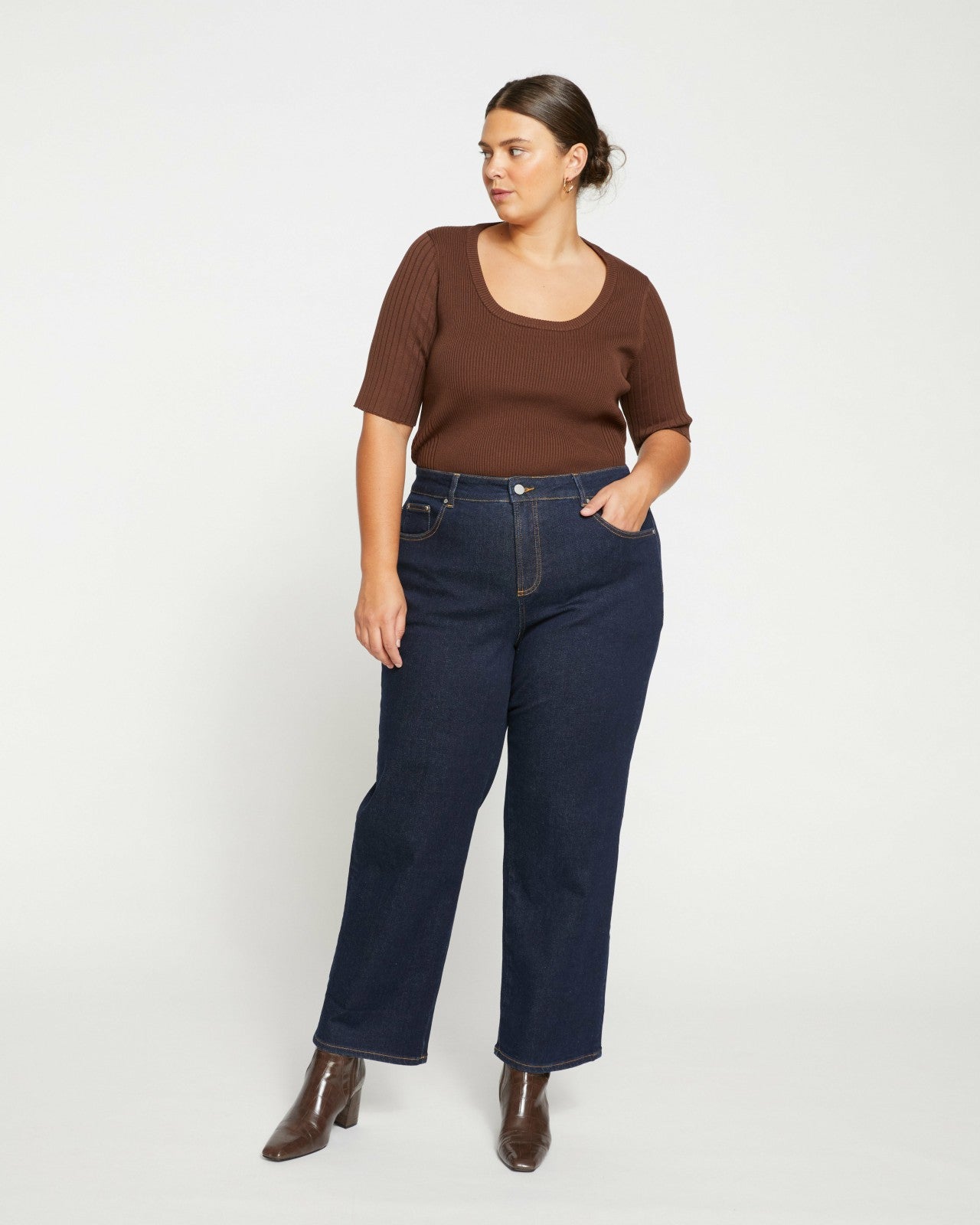 Universal Standard Bae Boyfriend Straight Leg Jeans - Vintage Indigo Selvedge