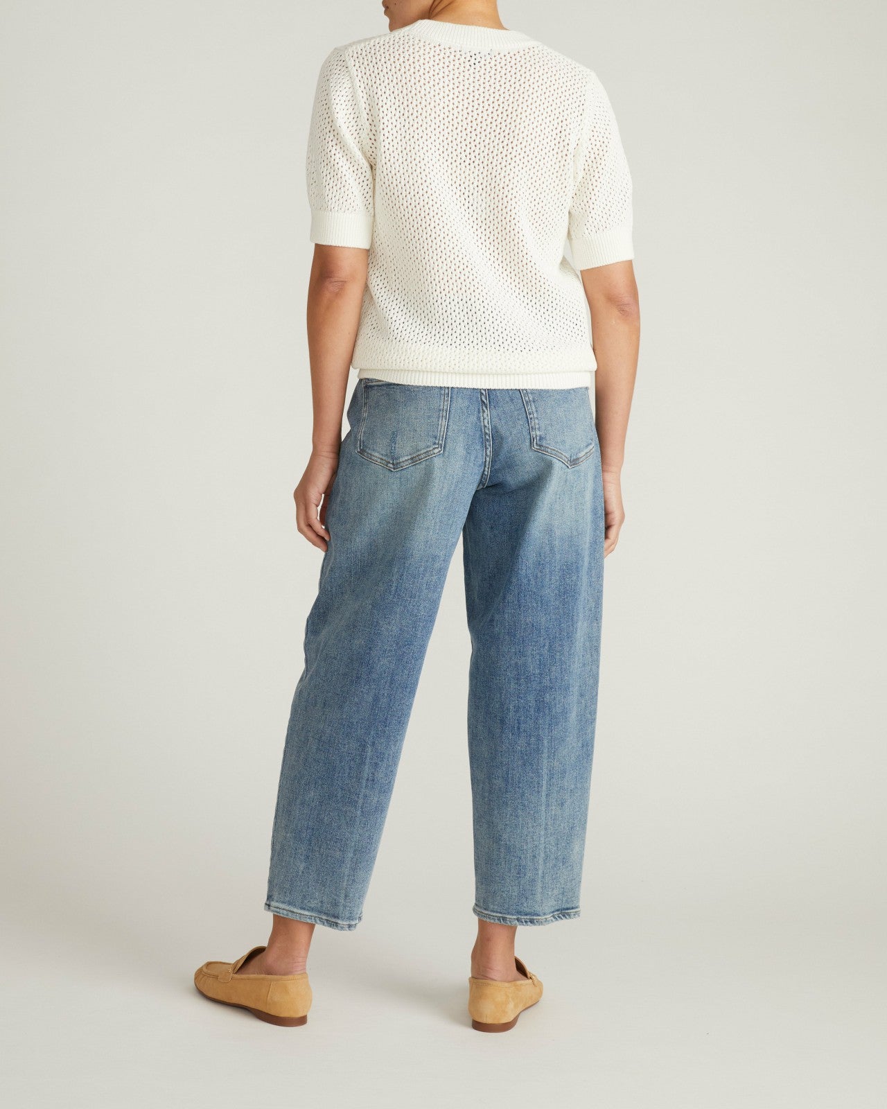Universal Standard Rosie Pointelle Sweater Top - White