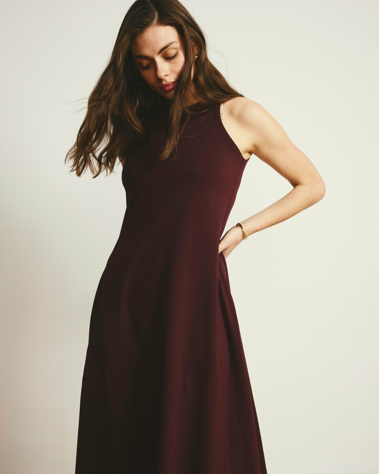 Universal Standard Sardinia Tank Dress - Black Cherry