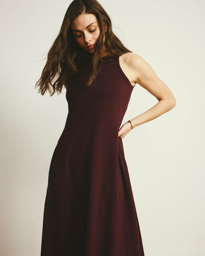 Universal Standard Sardinia Tank Dress - Black Cherry