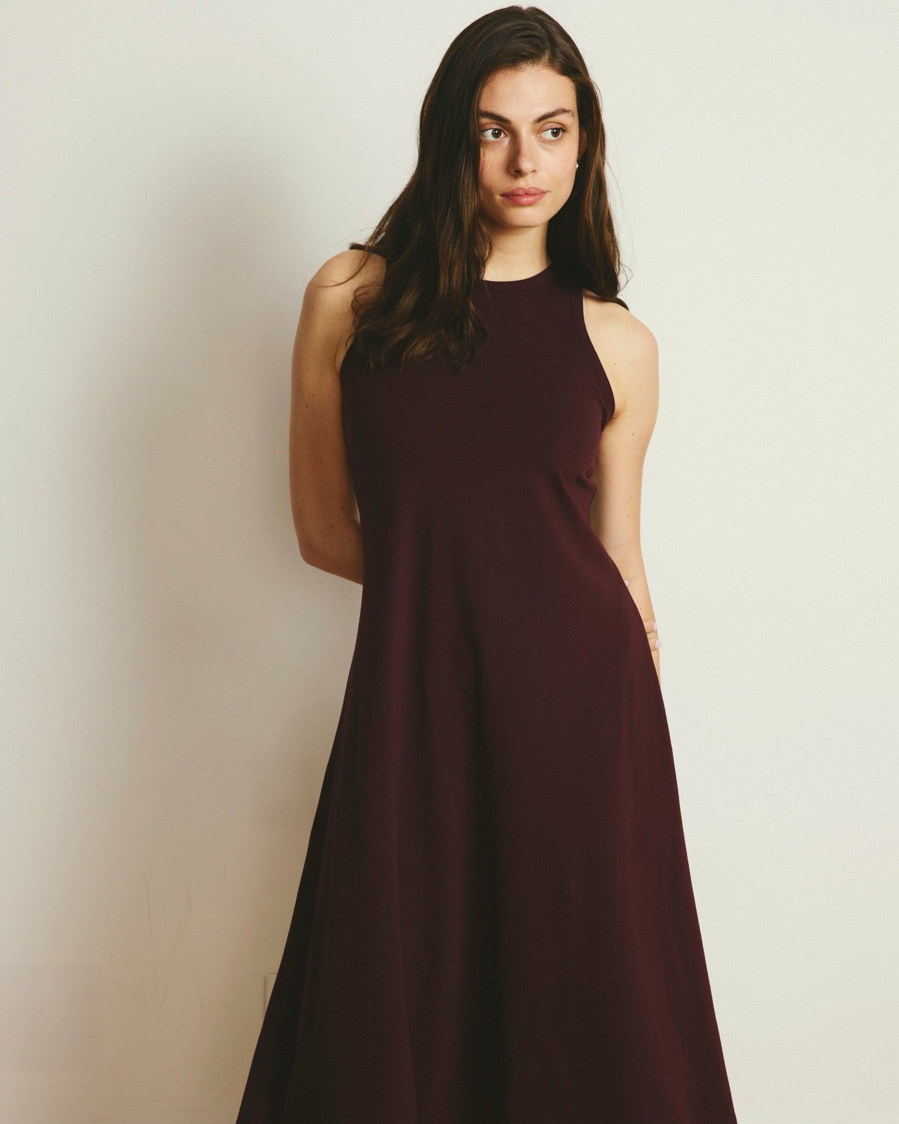 Universal Standard Sardinia Tank Dress - Black Cherry