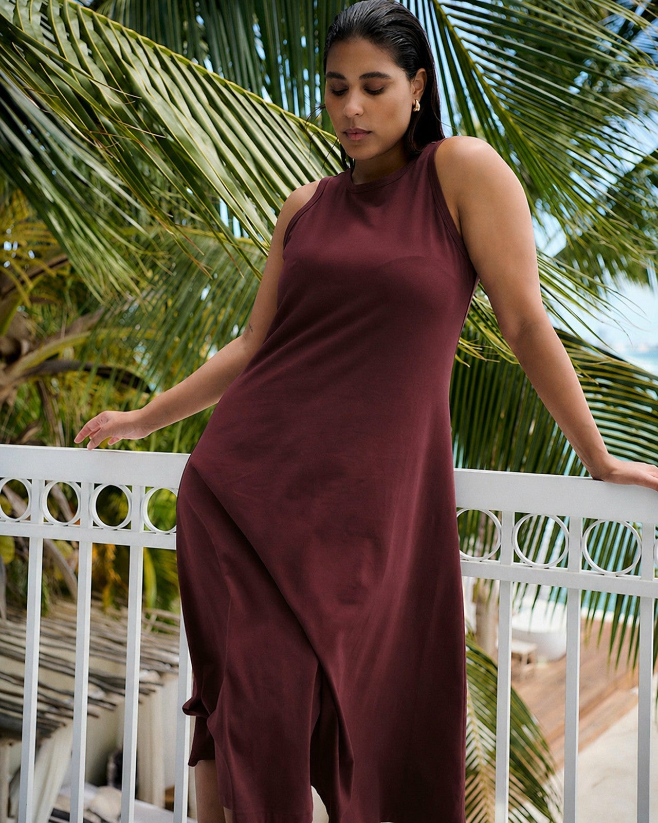 Universal Standard Sardinia Tank Dress - Black Cherry