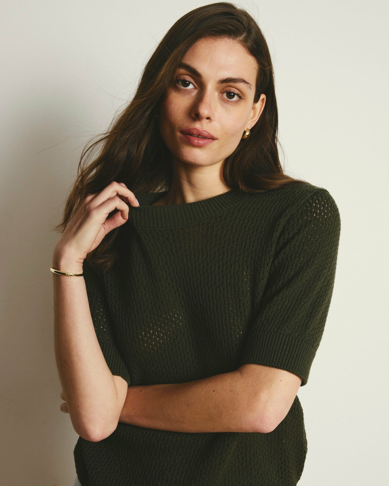 Universal Standard Rosie Pointelle Sweater Top - Camo