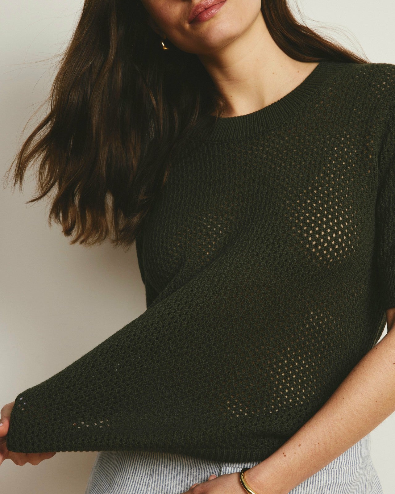 Universal Standard Rosie Pointelle Sweater Top - Camo