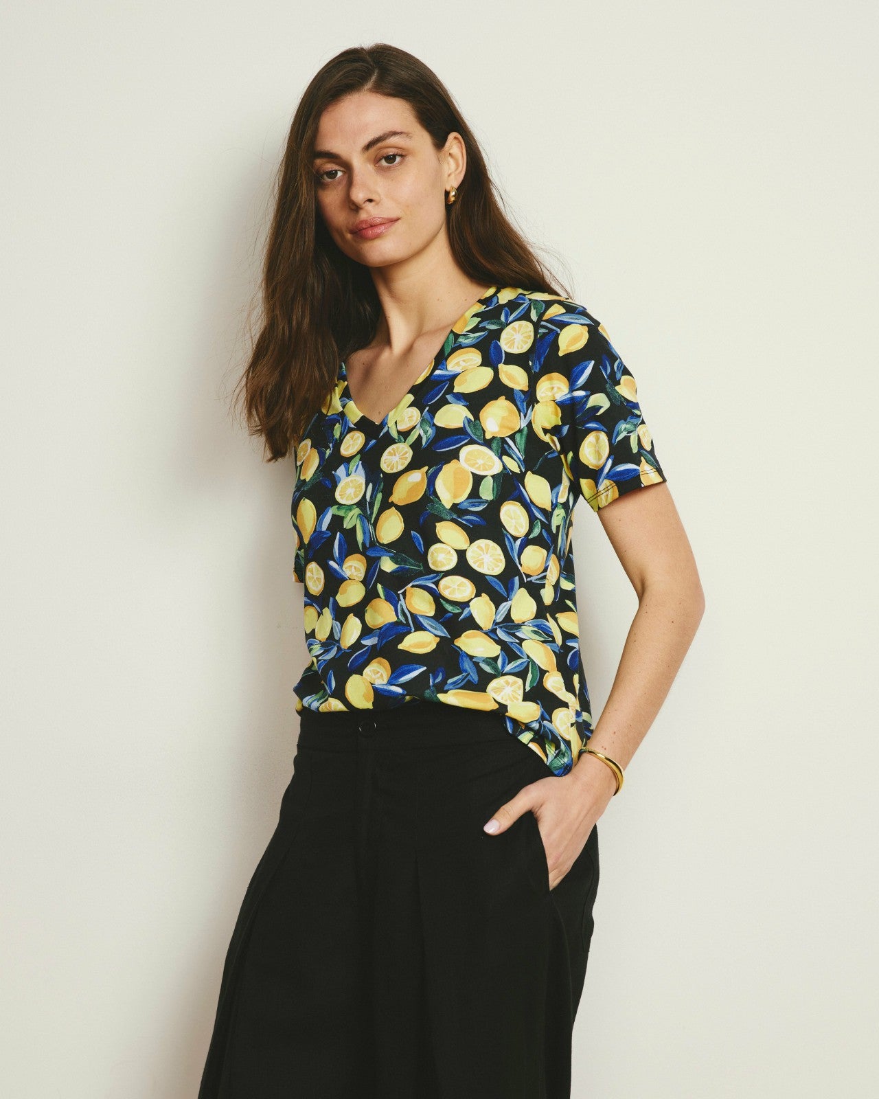 Universal Standard V Rex - Black Limoncello Print
