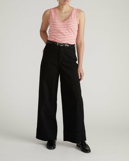 Universal Standard Double V Tank - Portrait Pink/White Stripe