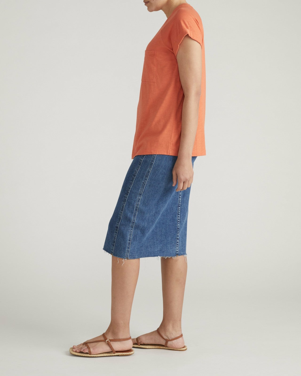 Universal Standard Light-As-Air Boy Tee - Italian Orange