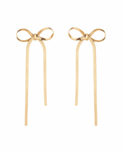 Universal Standard Aurate Herringbone Bow Earrings